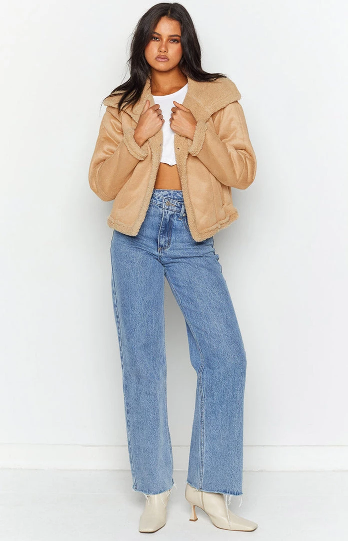 Beginning Boutique Isona Cream Shearling Jacket New 10 Beginning Boutique Isona Cream Shearling Jacket New