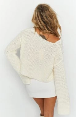 Beginning Boutique Ivana Cream Sweater Outerwear