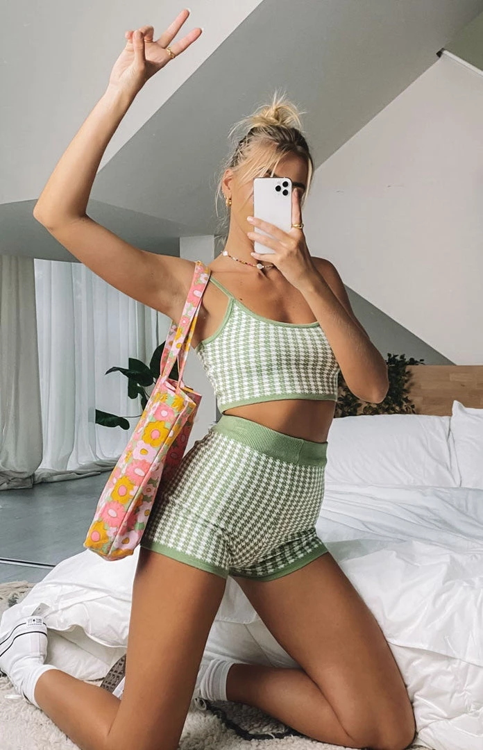 Beginning Boutique Ivy Vine Bike Shorts Green 2 Beginning Boutique Ivy Vine Bike Shorts Green