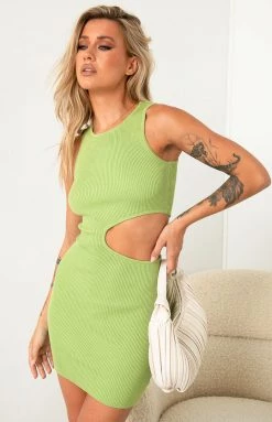 BB Exclusive Dresses Jacinta Green Cut Out Mini Dress