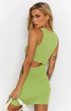 BB Exclusive Dresses Jacinta Green Cut Out Mini Dress