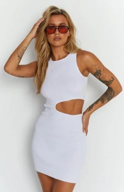 BB Exclusive Jacinta White Cut Out Mini Dress