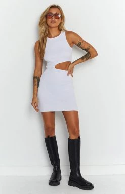 BB Exclusive Jacinta White Cut Out Mini Dress