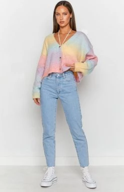 Beginning Boutique Jacquelene Tie Dye Cardigan Rainbow