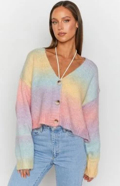 Beginning Boutique Jacquelene Tie Dye Cardigan Rainbow
