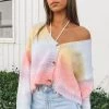 Beginning Boutique Jacquelene Tie Dye Cardigan Rainbow