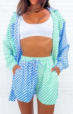 Beginning Boutique Jamelle Green Check Shorts