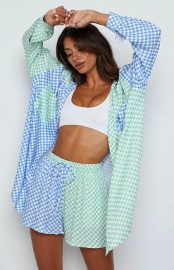 Beginning Boutique Jamelle Green Check Shorts