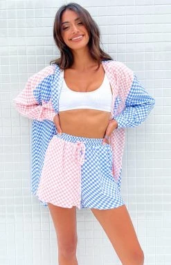 Beginning Boutique Bottoms Jamelle Pink Check Shorts