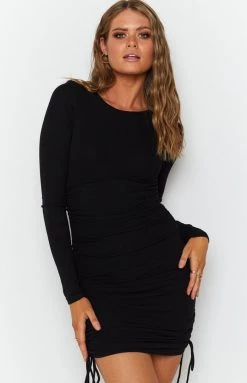 Beginning Boutique Dresses Jamesy Ruched Side Dress Black