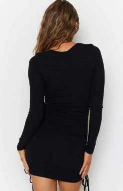 Beginning Boutique Dresses Jamesy Ruched Side Dress Black