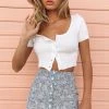 BB Exclusive Jane Button Mini Skirt Blue Floral