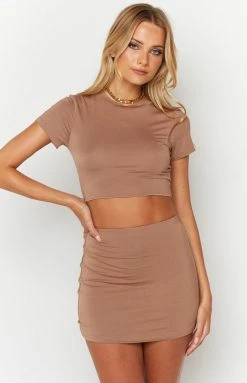 BB Exclusive Jasper Latte Crop Top Tops