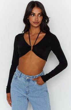 BB Exclusive New Jauqi Black Long Sleeve Halter Top 12 BB Exclusive New Jauqi Black Long Sleeve Halter Top