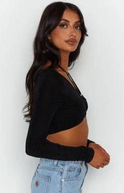 BB Exclusive New Jauqi Black Long Sleeve Halter Top 13 BB Exclusive New Jauqi Black Long Sleeve Halter Top