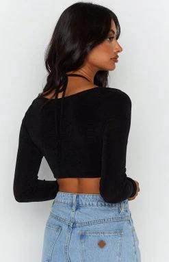 BB Exclusive New Jauqi Black Long Sleeve Halter Top 14 BB Exclusive New Jauqi Black Long Sleeve Halter Top