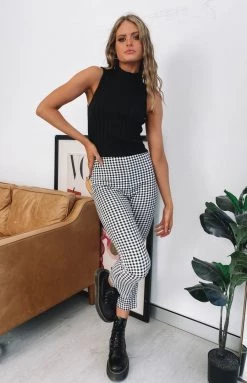 Beginning Boutique Jayla High Neck Top Black