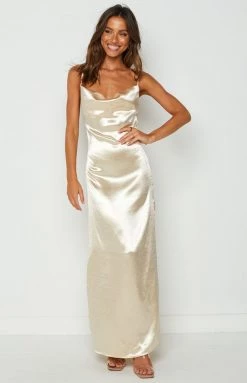BB Exclusive Dresses Gemima Champagne Slip Maxi Dress
