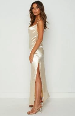 BB Exclusive Dresses Gemima Champagne Slip Maxi Dress