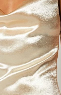 BB Exclusive Dresses Gemima Champagne Slip Maxi Dress