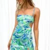 BB Exclusive New Jenna Cut Out Mini Dress Blue Print