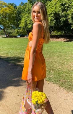 BB Exclusive Jenna Cut Out Mini Dress Orange