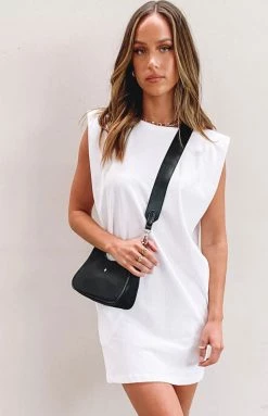 Beginning Boutique Jericho Padded Shoulder T-shirt Dress White Dresses 11 Beginning Boutique Jericho Padded Shoulder T-shirt Dress White Dresses