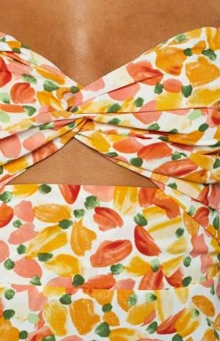 Beginning Boutique Jessa Yellow Strapless Midi Dress