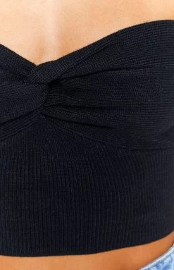 BB Exclusive Tops Jessica Black Twist Front Bandeau Top