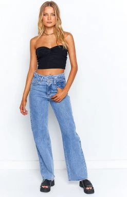 BB Exclusive Tops Jessica Black Twist Front Bandeau Top