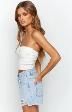 BB Exclusive Jessica White Twist Front Bandeau Top 10 BB Exclusive Jessica White Twist Front Bandeau Top