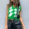 Beginning Boutique Tops Jesslyn Green Check Vest