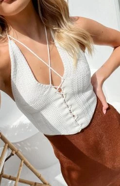 Beginning Boutique Tops Jeston White Crop Top