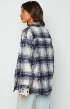 BB Exclusive Joel Blue Check Shacket Outerwear