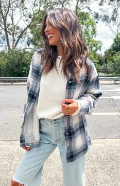 BB Exclusive Joel Blue Check Shacket Outerwear