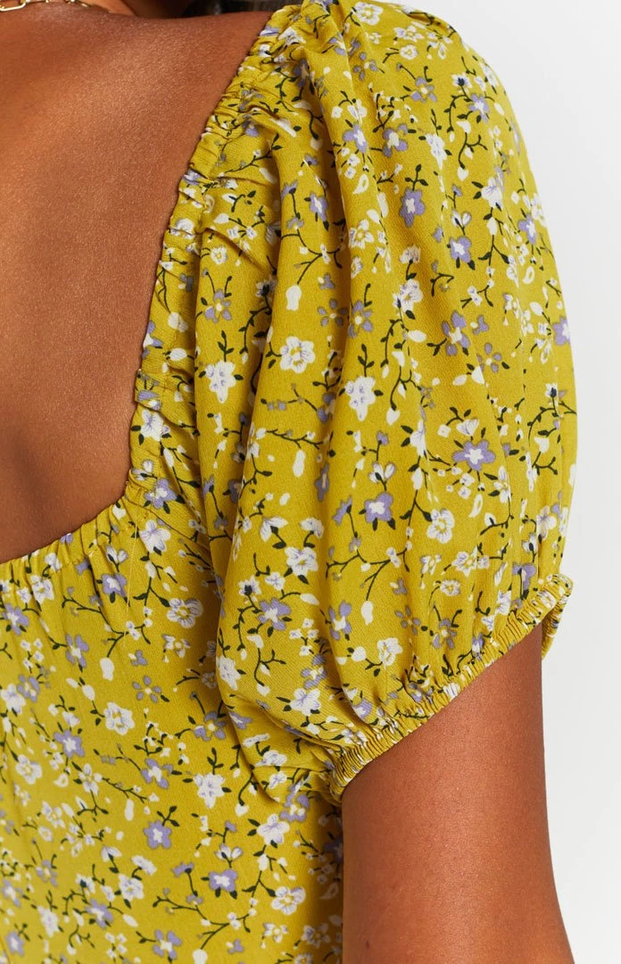 BB Exclusive Dresses Jolene Mini Dress Mustard Floral 7 BB Exclusive Dresses Jolene Mini Dress Mustard Floral