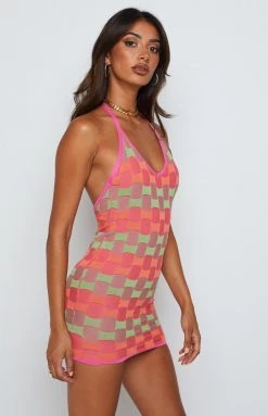 BB Exclusive Jolie Pink Stripe Halter Dress