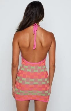 BB Exclusive Jolie Pink Stripe Halter Dress