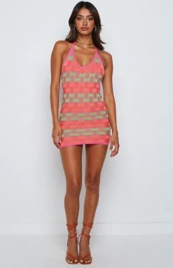BB Exclusive Jolie Pink Stripe Halter Dress