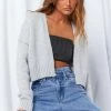 BB Exclusive Tops Jonas Grey Crop Cardigan