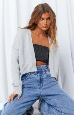 BB Exclusive Tops Jonas Grey Crop Cardigan