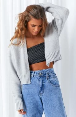 BB Exclusive Tops Jonas Grey Crop Cardigan