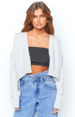BB Exclusive Tops Jonas Grey Crop Cardigan