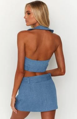 BB Exclusive Jordie Blue Denim Mini Skirt