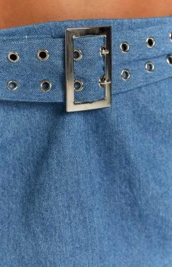 BB Exclusive Jordie Blue Denim Mini Skirt
