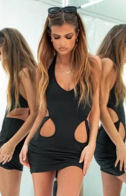 BB Exclusive Jorja Black Halter Mini Dress Dresses 13 BB Exclusive Jorja Black Halter Mini Dress Dresses