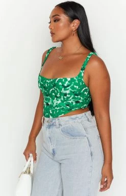 Beginning Boutique Judd Green Crop Top Tops