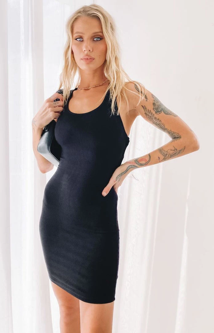 BB Exclusive Dresses Jude Rib Mini Dress Black 3 BB Exclusive Dresses Jude Rib Mini Dress Black