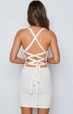 BB Exclusive Jude Rib Mini Dress White Dresses