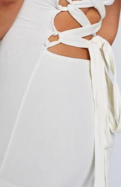 BB Exclusive Jude Rib Mini Dress White Dresses